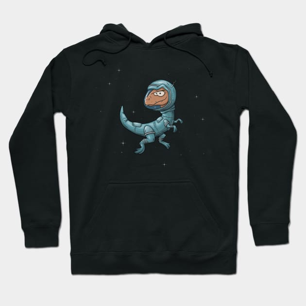 Velociraptor Astronaut Dino Raptor in Outer Space Hoodie by SkizzenMonster